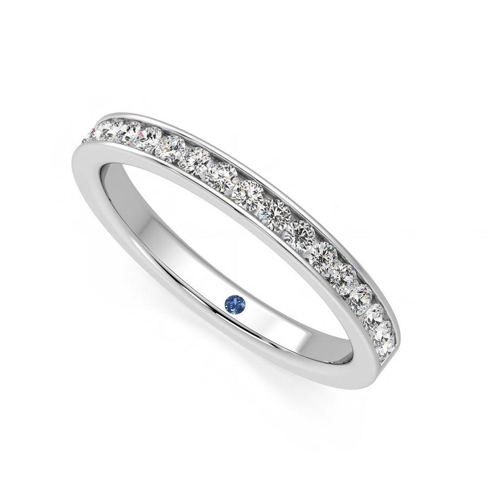 Half Eternity Channel Set Moissanite Wedding Band Anniversary Stone Accent - MSBLUE Jewelry