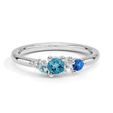 5 Stone Lab Grown Gemstone and Diamond Promise Ring