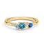 5 Stone Lab Grown Gemstone and Diamond Promise Ring - MSBLUE JEWELRY