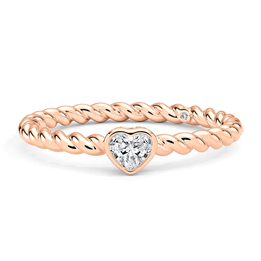 Heart Shaped Lab Grown Diamond Rope Promise Ring