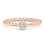 Heart Shaped Lab Grown Diamond Rope Promise Ring