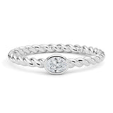 Oval Lab Grown Diamond Rope Promise Ring