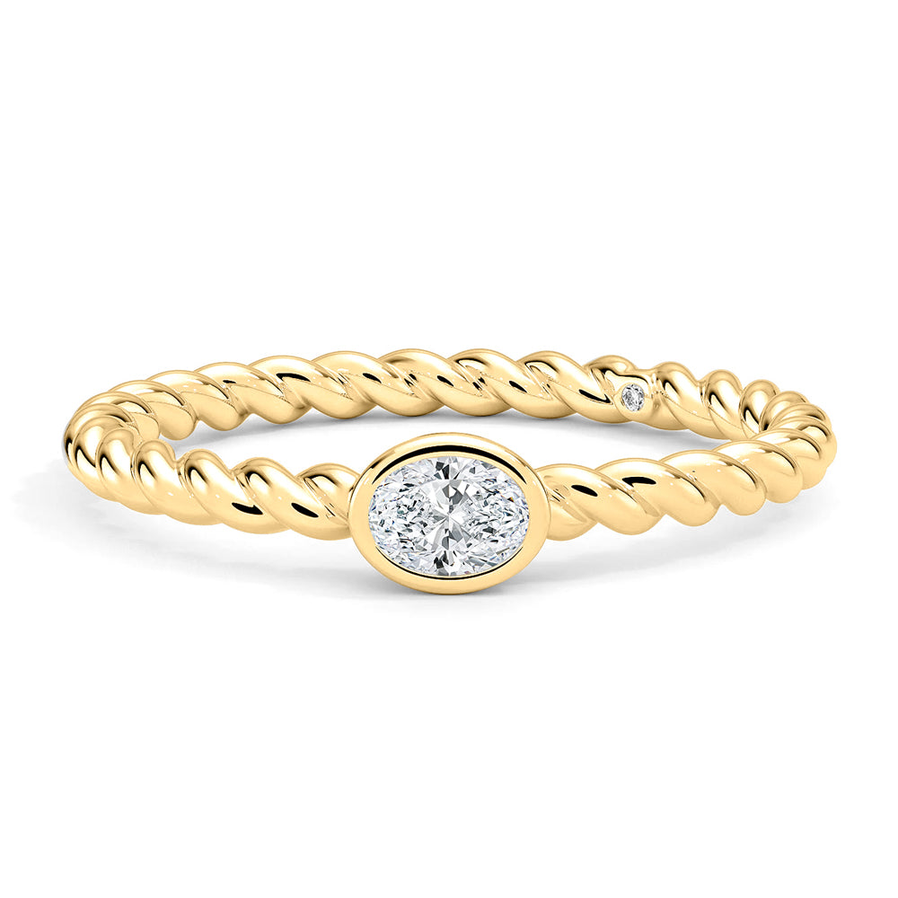 Oval Lab Grown Diamond Rope Promise Ring