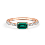 Lab Grown Emerald and Diamond Promise Ring