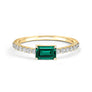 Lab Grown Emerald and Diamond Promise Ring - MSBLUE JEWELRY