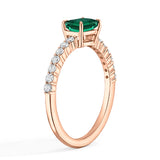 Lab Grown Emerald and Diamond Promise Ring