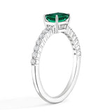 Lab Grown Emerald and Diamond Promise Ring