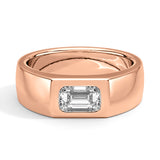 Emerald Cut Lab Diamond Diamond Men's Promise Ring