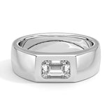 Emerald Cut Lab Diamond Diamond Men's Promise Ring