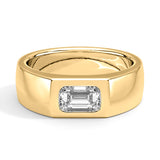 Emerald Cut Lab Diamond Diamond Men's Promise Ring