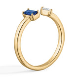 Lab Grown Sapphire and Diamond Toi et Moi Open Promise Ring