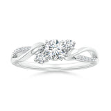 Three Stone Lab-Grown Diamond Twisted Vine Promise Ring