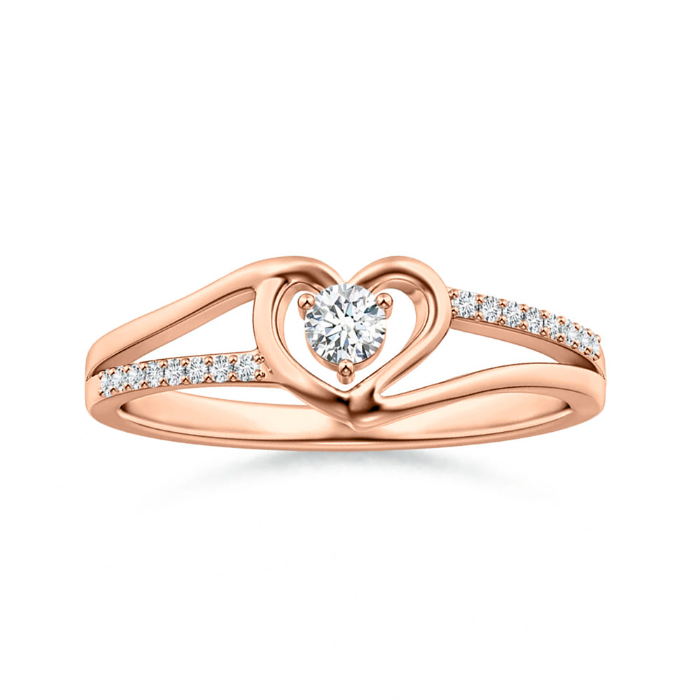 Lab-Grown Diamond Heart Design Solitaire Promise Ring