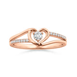 Lab-Grown Diamond Heart Design Solitaire Promise Ring