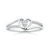 Lab-Grown Diamond Heart Design Solitaire Promise Ring