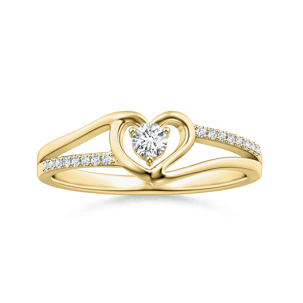 Lab-Grown Diamond Heart Design Solitaire Promise Ring