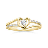 Lab-Grown Diamond Heart Design Solitaire Promise Ring