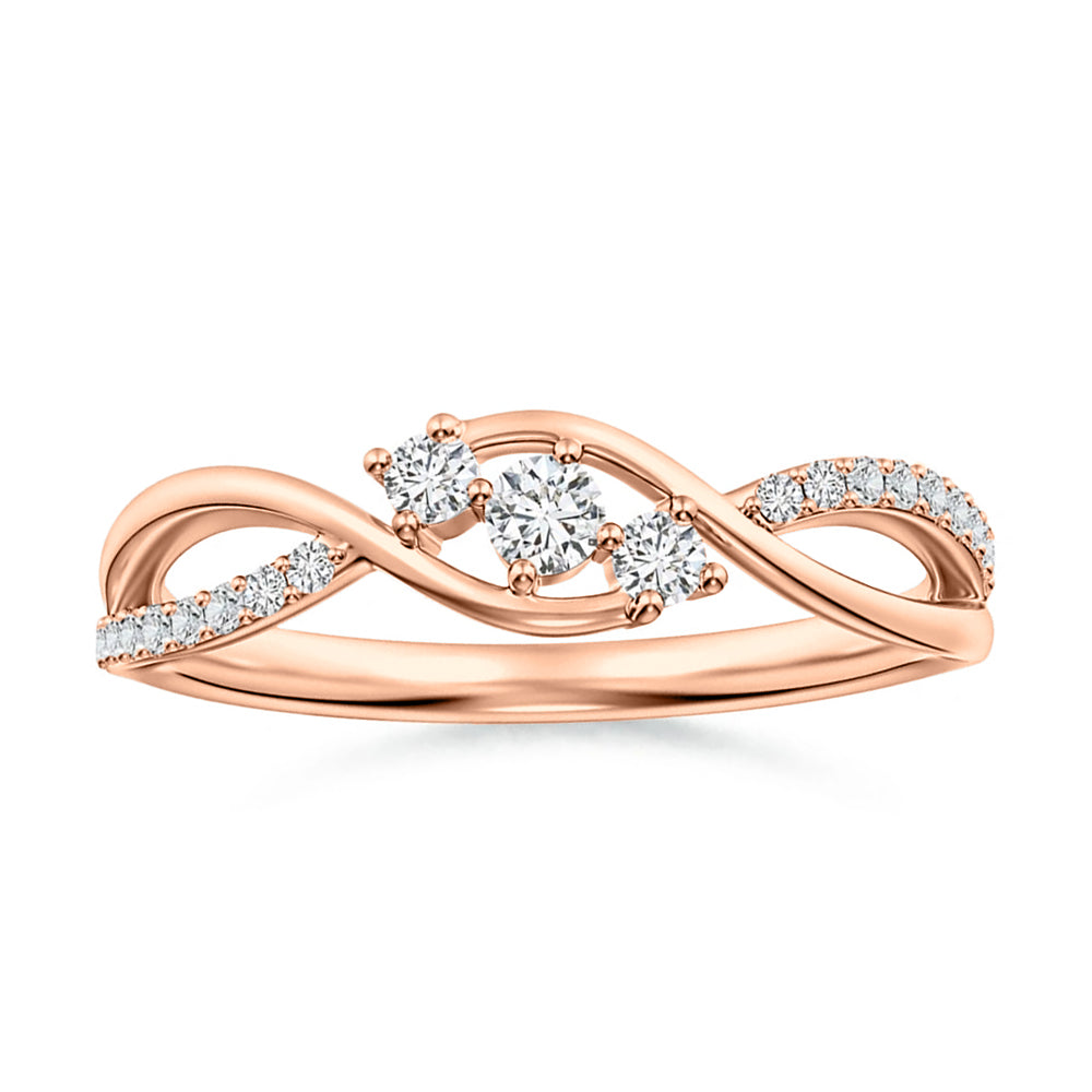 Infinity Twist Three-Stone Lab Grown Diamond Promise Ring