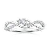 Infinity Twist Three-Stone Lab Grown Diamond Promise Ring