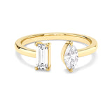 Baguette and Marquise Lab Grown Diamond Toi et Moi Promise Ring