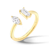 Baguette and Marquise Lab Grown Diamond Toi et Moi Promise Ring