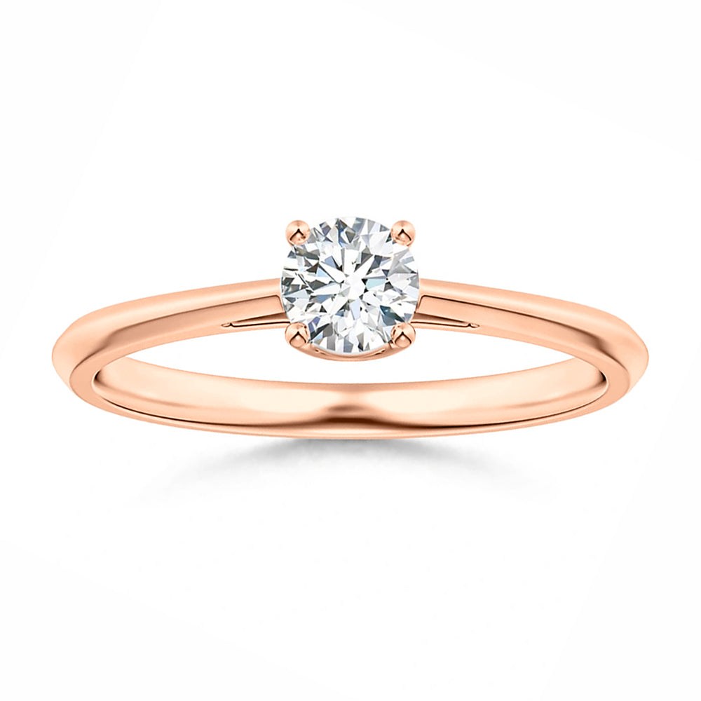 Knife-Edged Classic Round Lab-Grown Diamond Solitaire Promise Ring