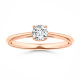 Knife-Edged Classic Round Lab-Grown Diamond Solitaire Promise Ring