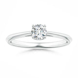 Knife-Edged Classic Round Lab-Grown Diamond Solitaire Promise Ring