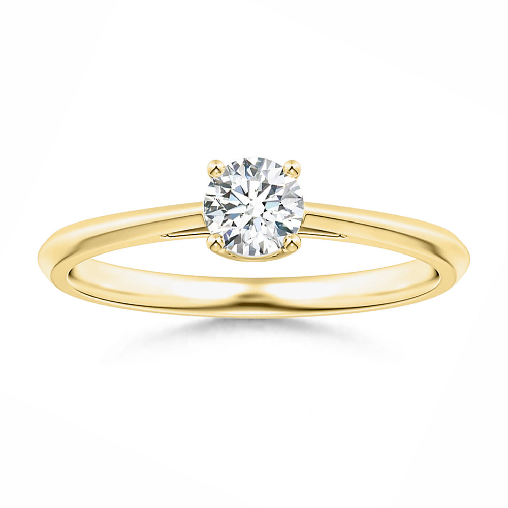 Knife-Edged Classic Round Lab-Grown Diamond Solitaire Promise Ring