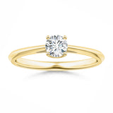 Knife-Edged Classic Round Lab-Grown Diamond Solitaire Promise Ring