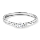 Three Stone Round Brilliant and Oval Cut Lab-Grown Diamond Promise Ring