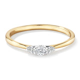 Three Stone Round Brilliant and Oval Cut Lab-Grown Diamond Promise Ring