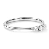 Three Stone Round Brilliant and Oval Cut Lab-Grown Diamond Promise Ring