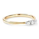 Three Stone Round Brilliant and Oval Cut Lab-Grown Diamond Promise Ring