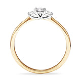 Three Stone Round Brilliant and Oval Cut Lab-Grown Diamond Promise Ring