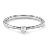 Two-Tone Petite Emerald Cut Lab-Grown Diamond Solitaire Promise Ring