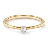 Two-Tone Petite Emerald Cut Lab-Grown Diamond Solitaire Promise Ring