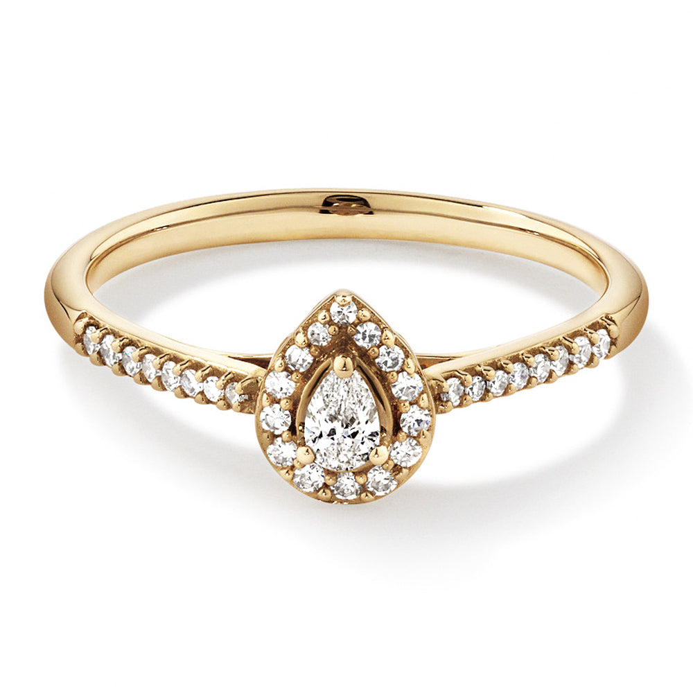 Halo Pear-Shaped Lab Grown Diamond Promise Ring