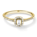 Halo Emerald Cut Lab Grown Diamond Promise Ring