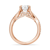 Round Moissanite Twisted Band Engagement Ring with Hidden Accents