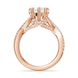 Heart Shaped Moissanite Twisted Band Engagement Ring with Hidden Accents