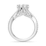 Heart Shaped Moissanite Twisted Band Engagement Ring with Hidden Accents