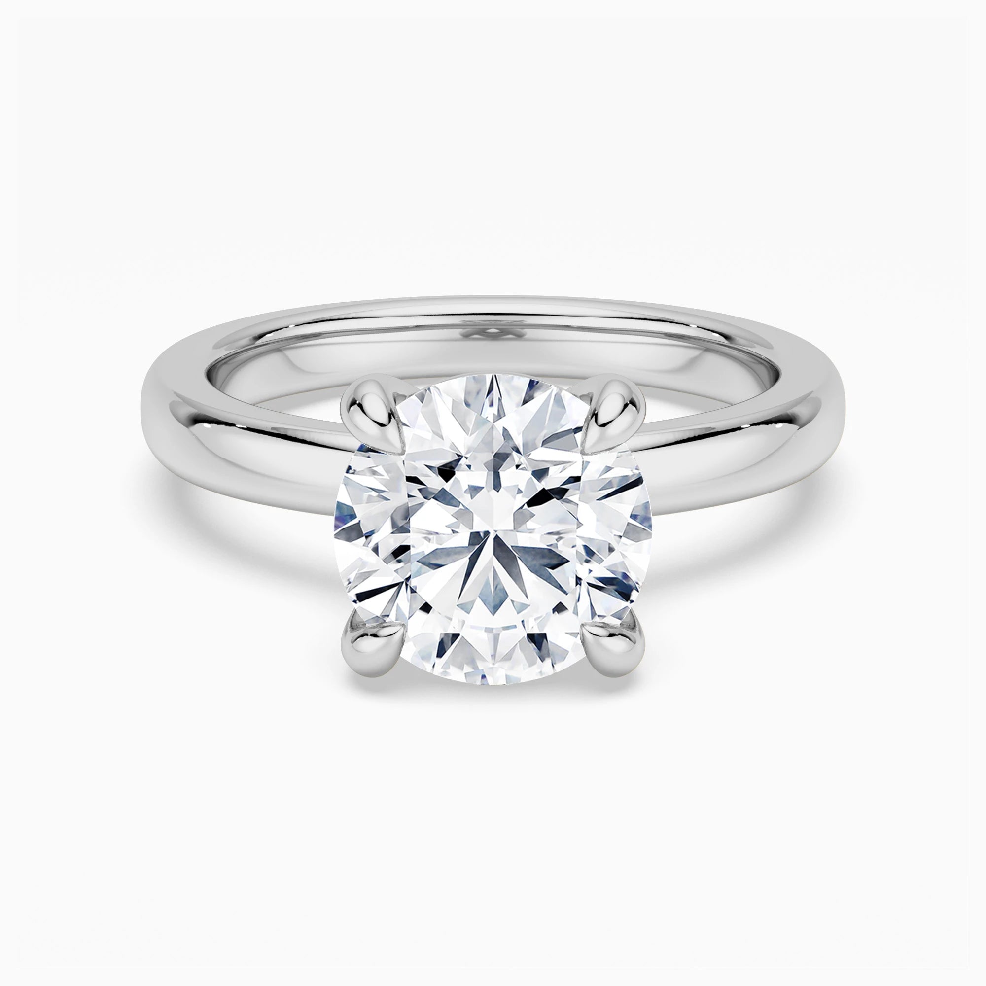 Classic Round Solitaire Brilliant Moissanite Engagement Ring