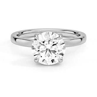 Classic Round Solitaire Brilliant Moissanite Engagement Ring - MSBLUE JEWELRY