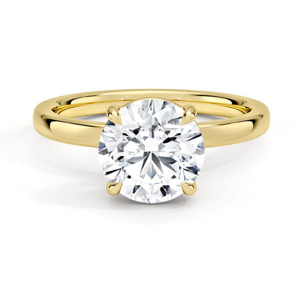 Classic Round Solitaire Brilliant Moissanite Engagement Ring - MSBLUE JEWELRY