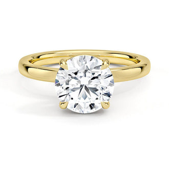 Classic Round Solitaire Brilliant Moissanite Engagement Ring - MSBLUE JEWELRY