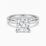 Classic Solitaire Princess Cut Moissanite Engagement Ring
