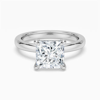 Classic Solitaire Princess Cut Moissanite Engagement Ring