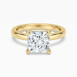 Classic Solitaire Princess Cut Moissanite Engagement Ring