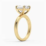 Classic Solitaire Princess Cut Moissanite Engagement Ring